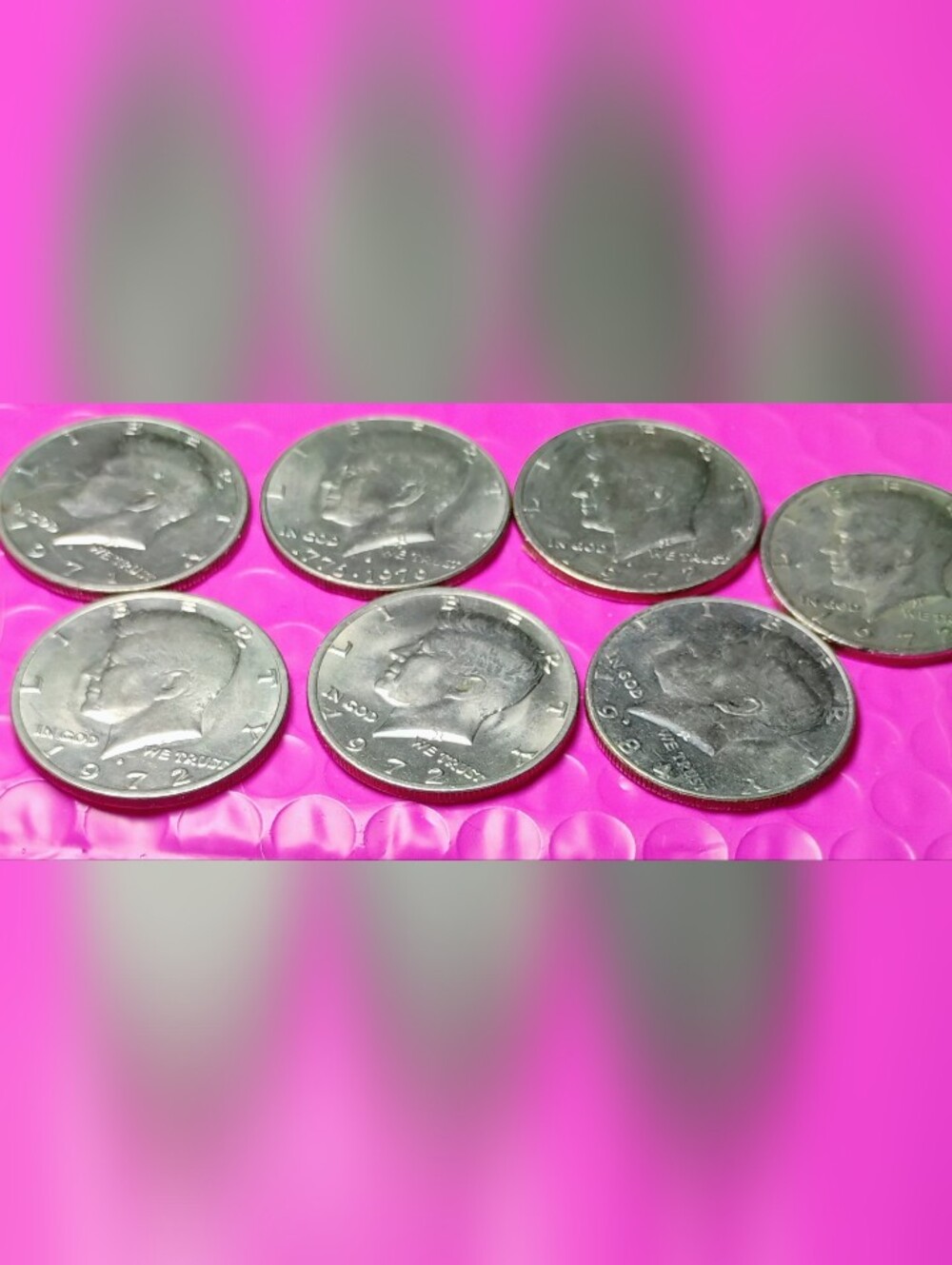 7Different Kennedy Half Dollar Lot - Silver Tone CIRCULATED CLAD Vintage